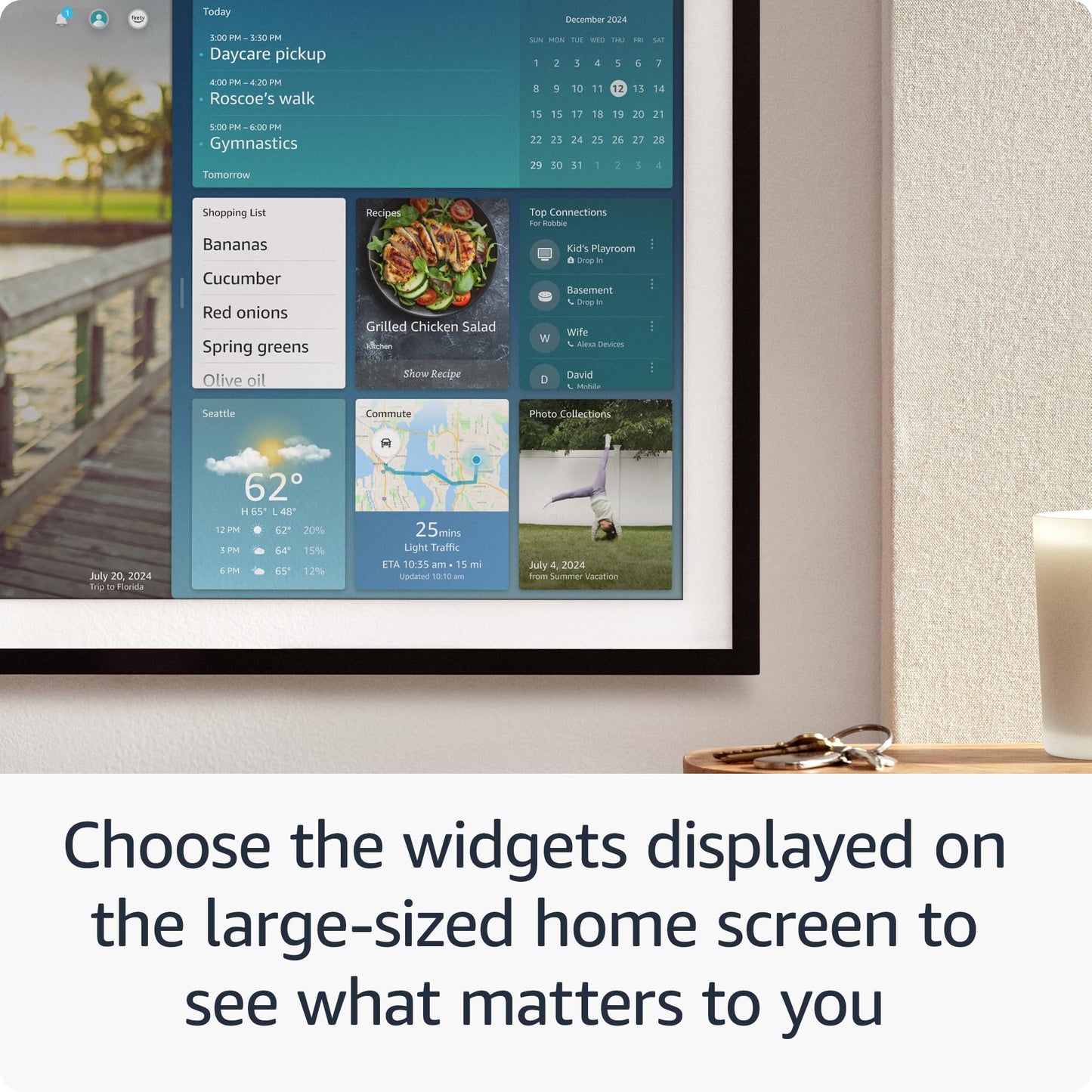 Amazon Echo Show 21 (newest model), Full HD 21" kitchen hub for home organization, with built-in Fire TV and Alexa