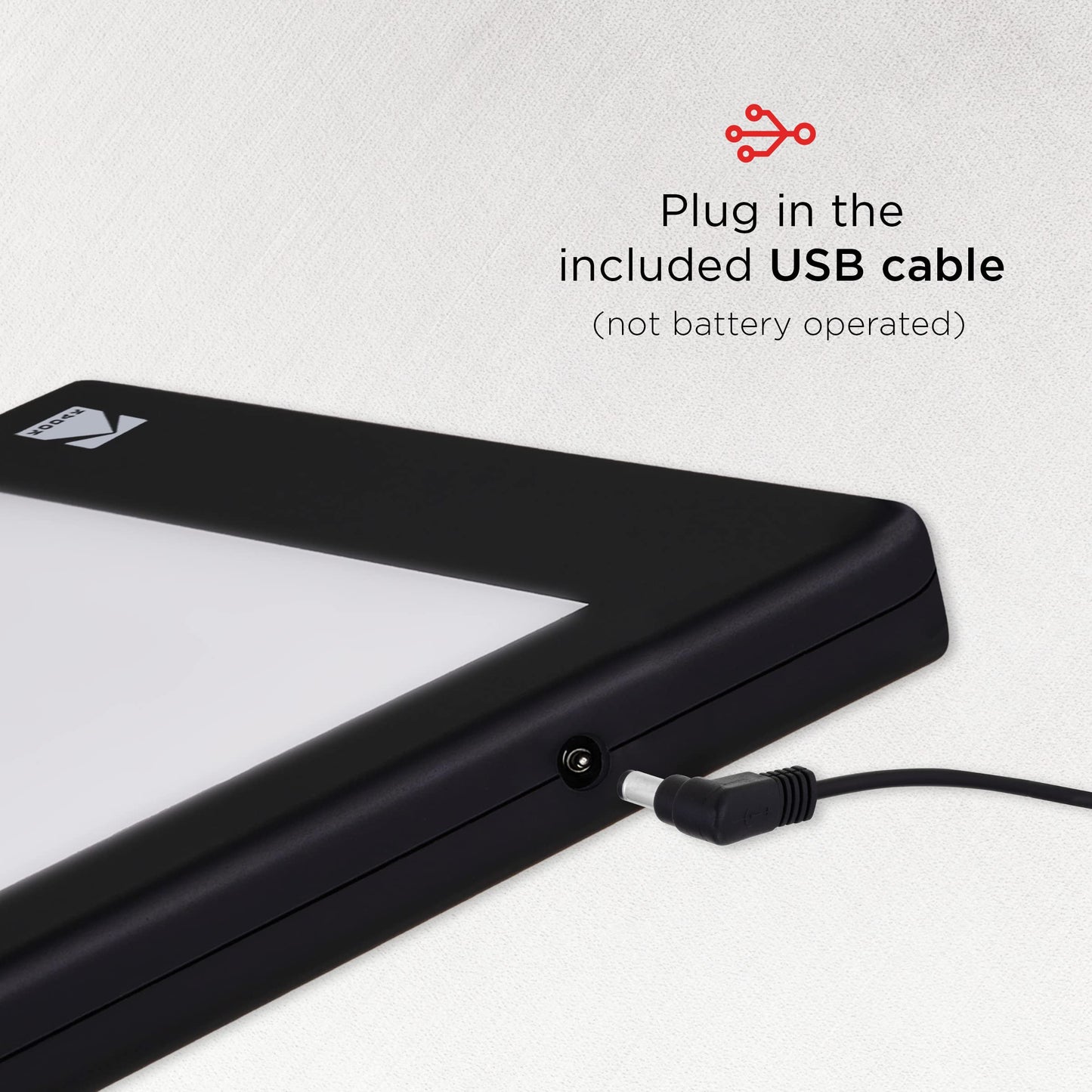 KODAK LED Light Box 12”x8” for Negatives, Slides & Film | Illuminated Board Panel & LED Light Pad for Viewing & Scanning Photos, Tattoo Drawing, Artist Sketching & Stenciling | Glare-Free, USB Powered