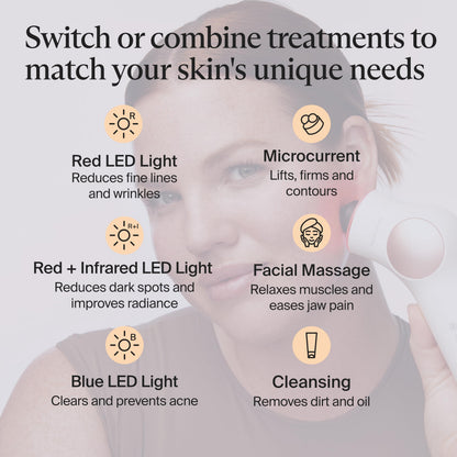 TheraFace Therabody TheraFace PRO - Microcurrent Facial Device, 8-in-1 Compact Face Massager&Facial Sculpting Tool with Light Therapy for Skin Tightening, Anti Wrinkle, Anti Aging & Skin Care (White)