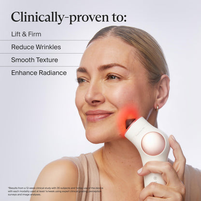 TheraFace Therabody TheraFace PRO - Microcurrent Facial Device, 8-in-1 Compact Face Massager&Facial Sculpting Tool with Light Therapy for Skin Tightening, Anti Wrinkle, Anti Aging & Skin Care (White)