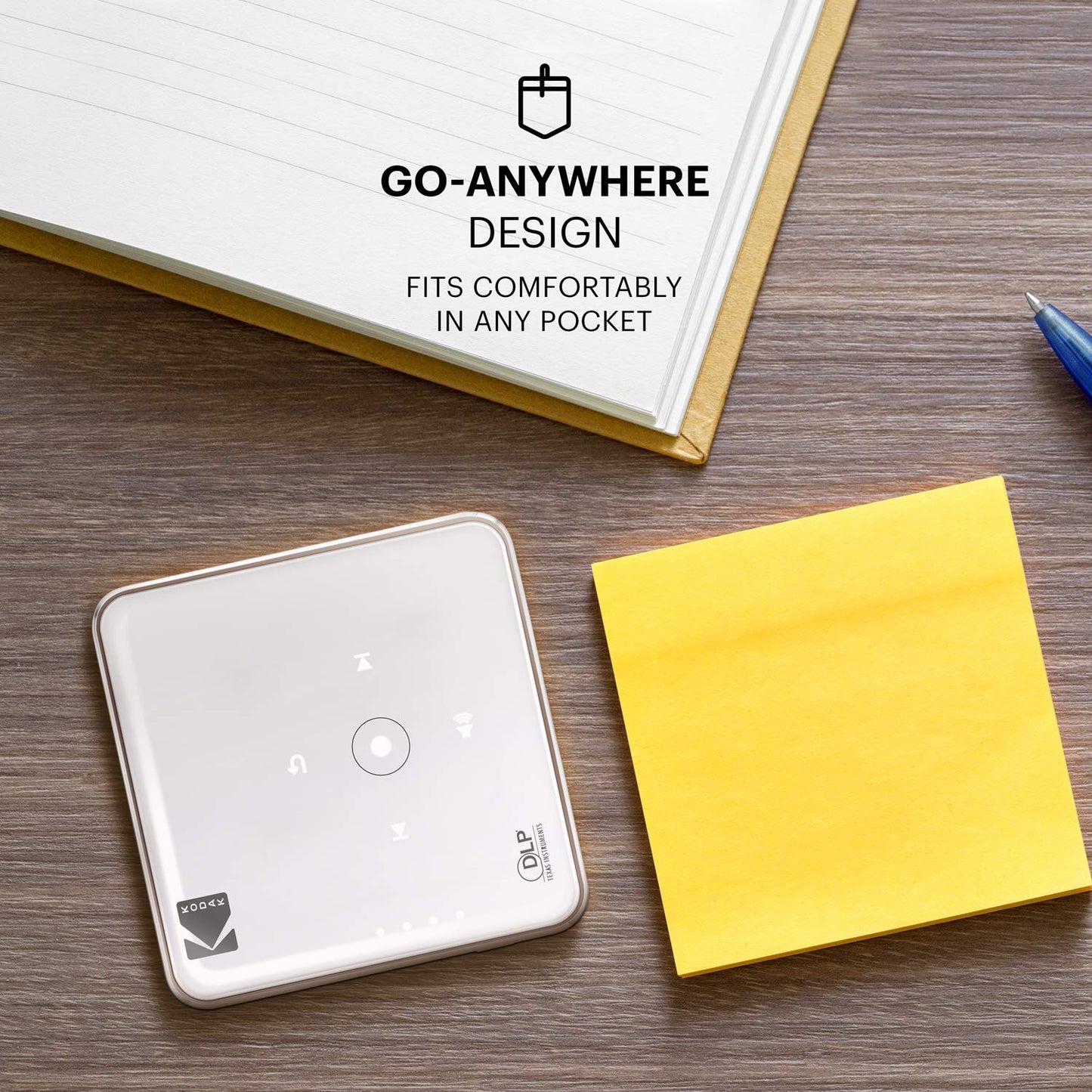 Kodak Ultra Mini Portable Projector - HD 1080p support LED DLP Rechargeable Pico Projector - 100" Display, Built-in Speaker - HDMI, USB and Micro SD - Compatible with iPhone iPad, Android Phones