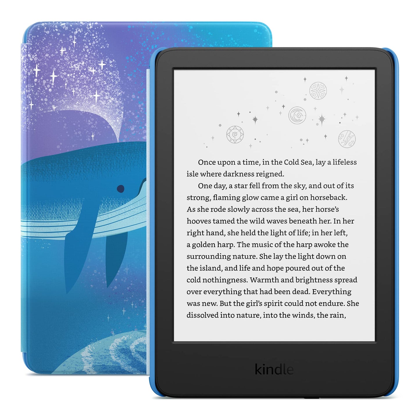 Kindle Kids (2022 release) - Includes access to thousands of books, a cover, and a 2-year worry-free guarantee - Space Whale