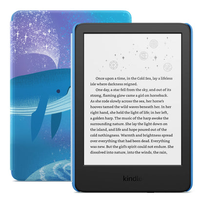 Kindle Kids (2022 release) - Includes access to thousands of books, a cover, and a 2-year worry-free guarantee - Space Whale