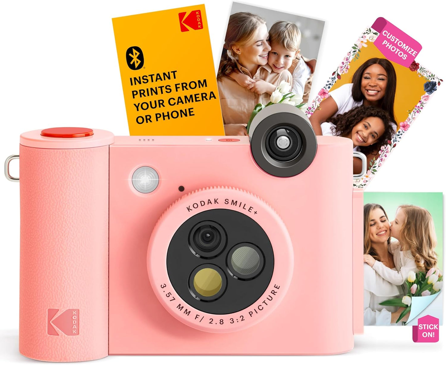 KODAK Smile+ 2-in-1 Digital Instant Print Camera & Wireless Bluetooth Photo Printer - 10MP, Special-Effect Rotating Lens, Zink 2x3” Sticky-Back Photos, Print via Fun App from Smart Devices