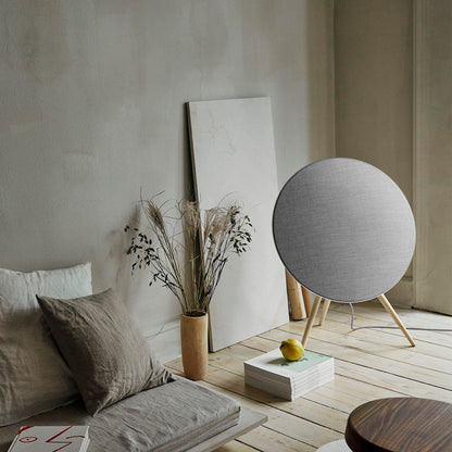 Bang & Olufsen Beosound A9 (5th Generation) - Iconic and Powerful Multiroom WiFi and Bluetooth Home Speaker with Active Room Compensation, Natural Aluminum