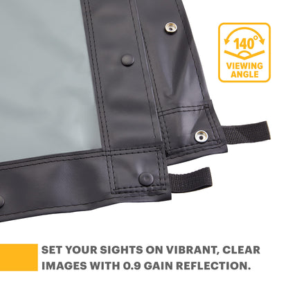 KODAK 150” Replacement Dual Projector Screen | Fast Fold Gray Front & Rear Projection Backdrop for Outdoor & Indoor Movies | Easy Clean, Glare Proof, Wrinkle Free Fabric