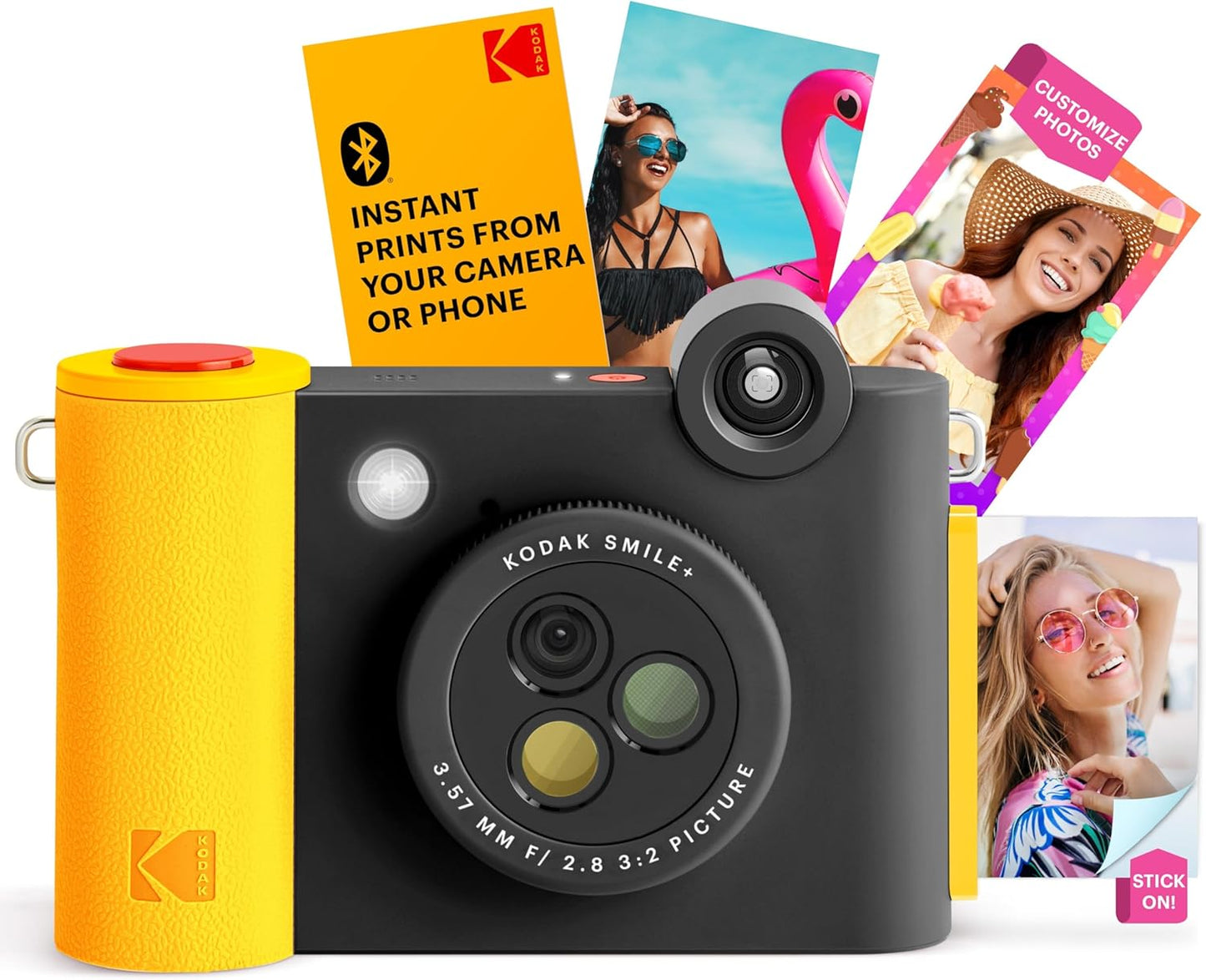 KODAK Smile+ 2-in-1 Digital Instant Print Camera & Wireless Bluetooth Photo Printer - 10MP, Special-Effect Rotating Lens, Zink 2x3” Sticky-Back Photos, Print via Fun App from Smart Devices