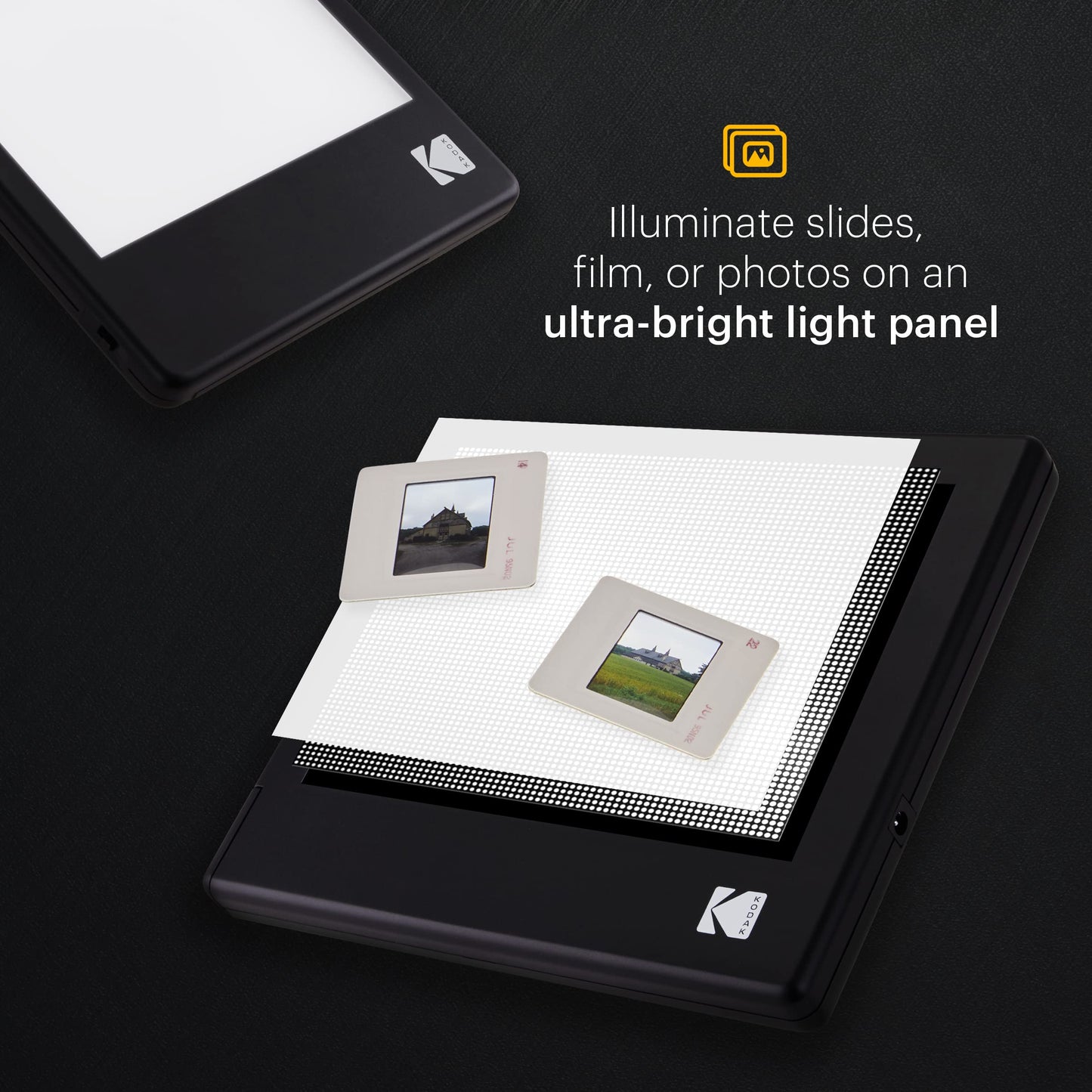 KODAK LED Light Box 8”x6” for Negatives, Slides & Films | Illuminated Board Panel & LED Light Pad for Viewing & Scanning Photos, Tattoo Drawing, Artist Sketching & Stenciling | Glare-Free, USB Powered