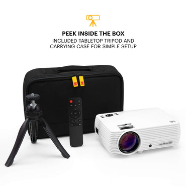 KODAK FLIK X4 Home Projector | 4.0 LCD Compact Home Theater System Projects Up to 150” with 1080p Compatibility & Bright Lumen LED Lamp | VGA/AV/HDMI/USB/TF Inputs | Remote, Tripod & Carry Case