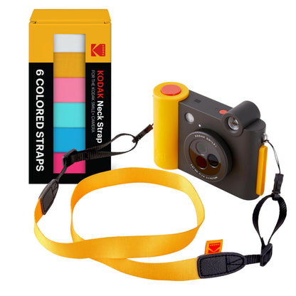 KODAK Deluxe Neck Strap Color Kit, Comfortable & Detachable Camera Straps, Compatible Smile + Instant Camera, 6 Color Pack (White, Black, Pink, Green, Blue, and Hot Pink)