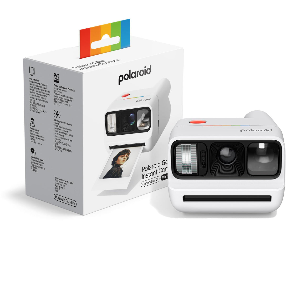 Polaroid Go Gen 3 Compact Analog Instant Camera & Color Film Bundle - White