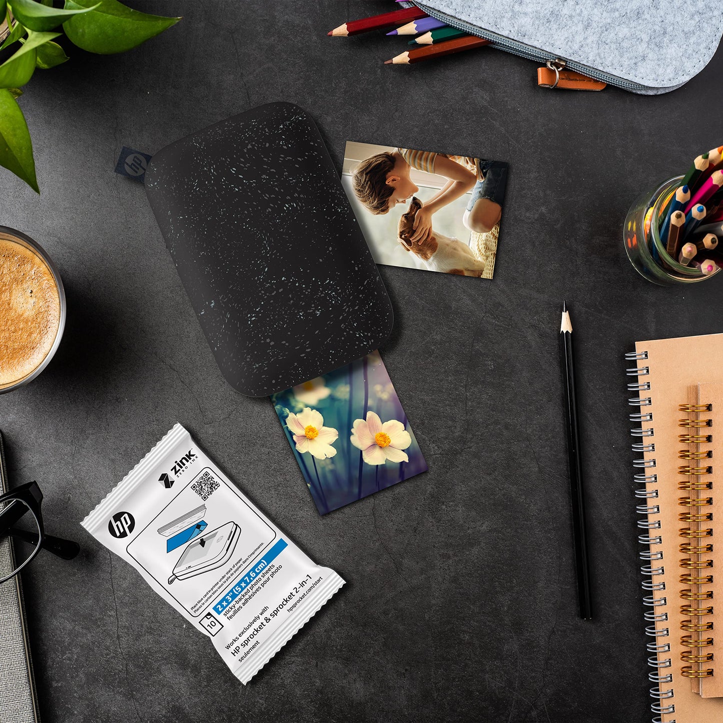 HP Sprocket 2x3" Premium Zink Sticky Back Photo Paper (20 Sheets) Compatible with HP Sprocket Photo Printers, White