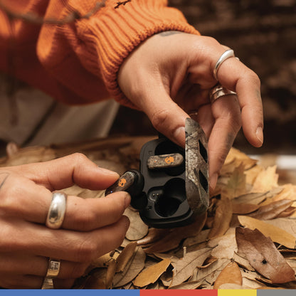 Skullcandy Dime 3 Wireless Earbuds, Bluetooth Headphones, Noise Isolating Fit, Up to 20 Hours Battery, Microphone for iPhone Android, Easy Carry with Integrated Lanyard - Realtree APX Black/Orange