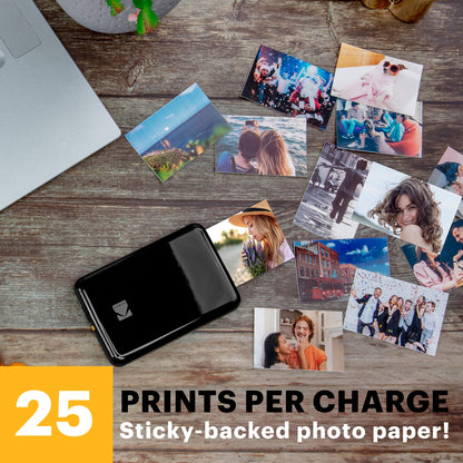 KODAK Step Instant Smartphone Photo Printer - Portable Mini Color Wireless Mobile Printer - Zink 2x3” Sticky-Back Photos - Bluetooth Compatible with iOS & Android Devices - Fun Editing App - Black