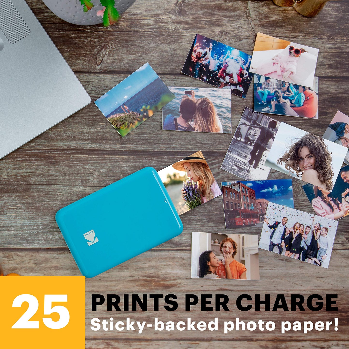 KODAK Step Instant Smartphone Photo Printer - Portable Mini Color Wireless Mobile Printer - Zink 2x3” Sticky-Back Photos - Bluetooth Compatible with iOS & Android Devices - Fun Editing App - Blue