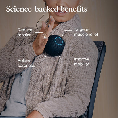 Therabody WaveSolo - Handheld Bluetooth Enabled Massage Device, Ultra Portable Vibration Therapy Ball w/QuietRoll Technology & 3 Customizable Vibration Frequencies