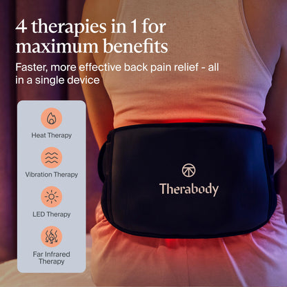 Therabody ThermBack LED - 4-in-1 Back Wrap with Heat, Far Infrared, Vibration and LED Light Therapies for Lower Back Pain Relief