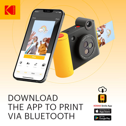 Kodak Smile+ 2-in-1 Instant Print Camera and Bluetooth Photo Printer, 10MP - Black