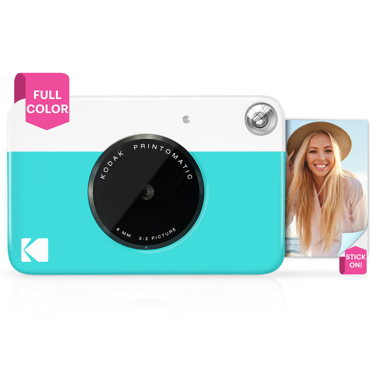 Kodak Printomatic Instant Print Camera, 2x3 Zink Prints - Blue