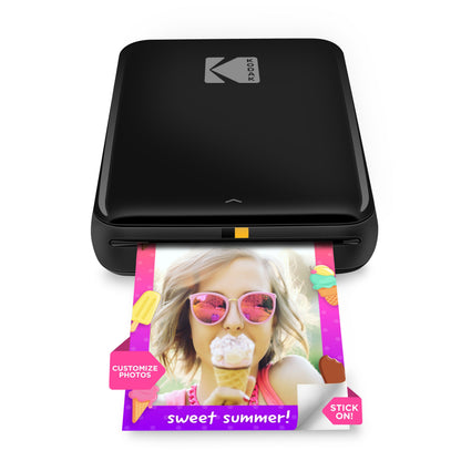 Kodak Step Wireless Mobile Photo Printer, 2x3 Zink Prints - Black