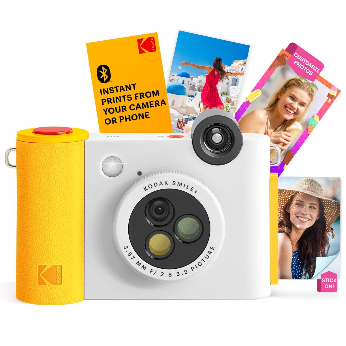 Kodak Smile+ 2-in-1 Instant Print Camera and Bluetooth Photo Printer, 10MP - White