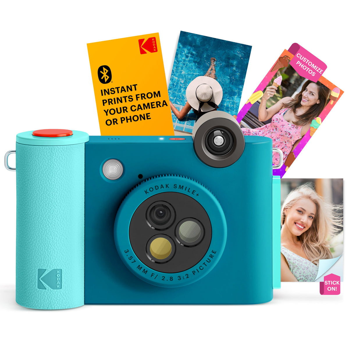 Kodak Smile+ 2-in-1 Instant Print Camera and Bluetooth Photo Printer, 10MP - Blue