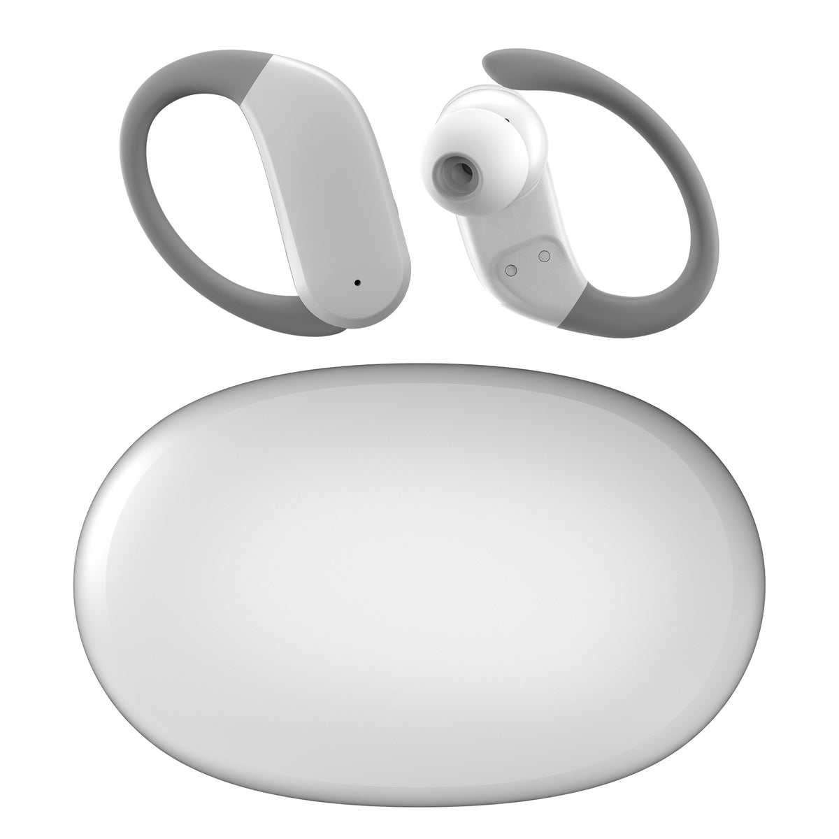 Brookstone Sport Play TWS with Charging Case - White/Gray