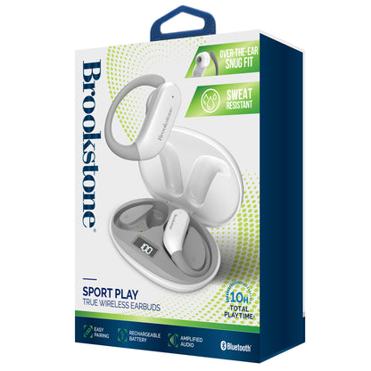 Brookstone Sport Play TWS with Charging Case - White/Gray