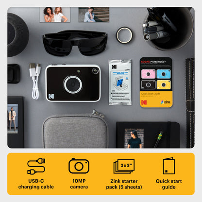 Kodak Printomatic+ Instant Print Digital Camera - Black
