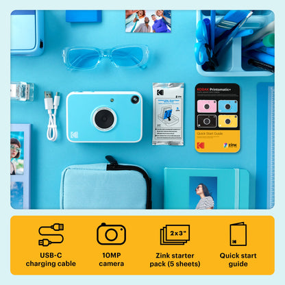 Kodak Printomatic+ Instant Print Digital Camera - Blue