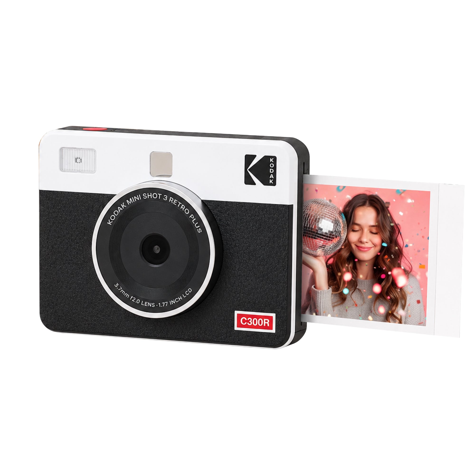 Kodak Mini Shot 3 Retro 2-in-1 Instant Camera & Square Photo Printer - White