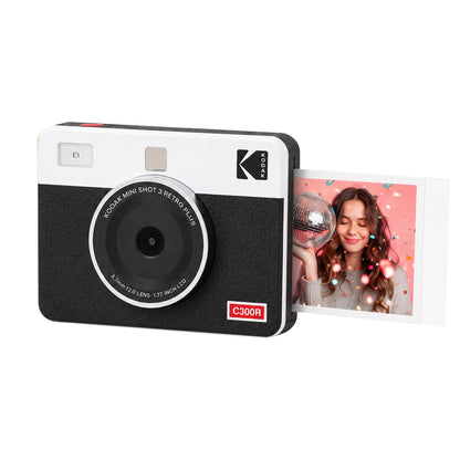 Kodak Mini Shot 3 Retro 2-in-1 Instant Camera & Square Photo Printer - White