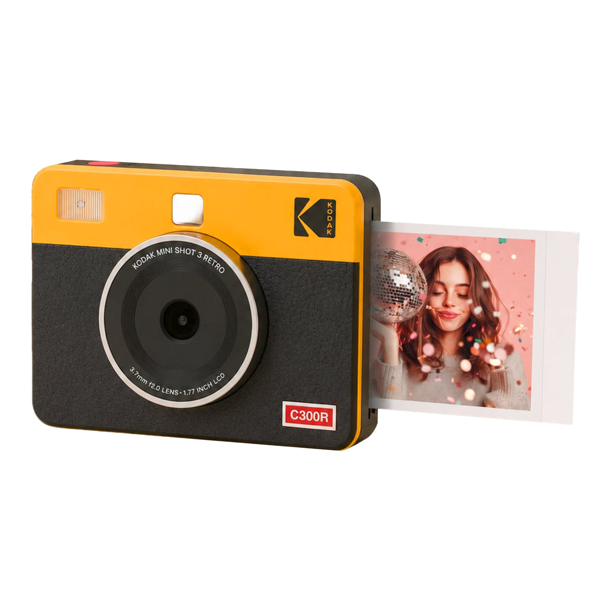 Kodak Mini Shot 3 Retro 2-in-1 Instant Camera & Square Photo Printer - Yellow