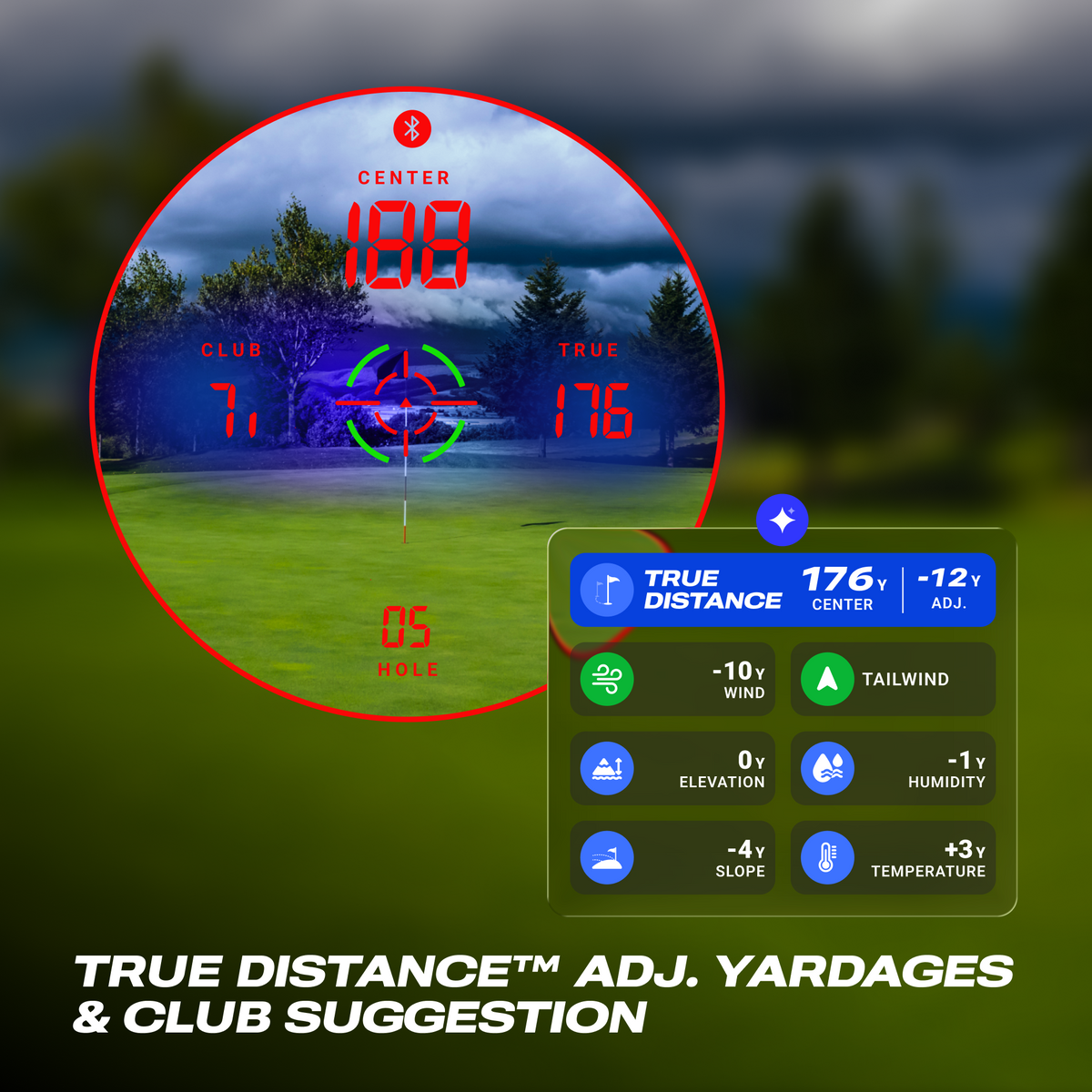 Blue Tees Golf Captain Pro Laser Golf Rangefinder with Slope - Black