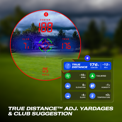 Blue Tees Golf Captain Pro Laser Golf Rangefinder with Slope - Black