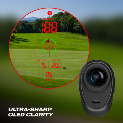 Blue Tees Golf Captain Pro Laser Golf Rangefinder with Slope - Black