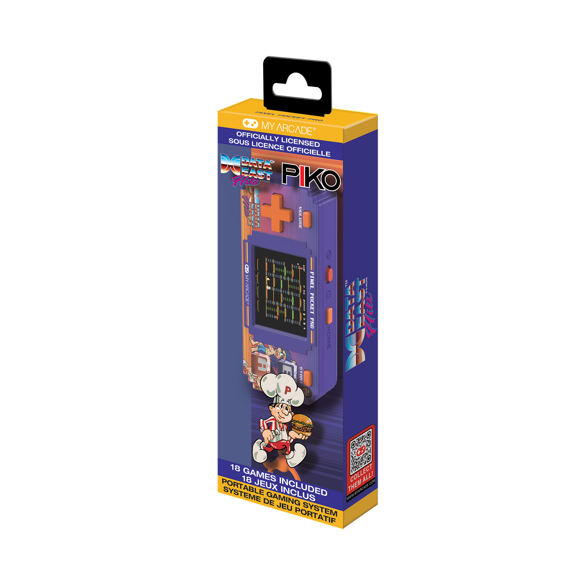 My Arcade Pixel Pocket Pro Data East Hits Portable Gaming System (18 Games in 1)