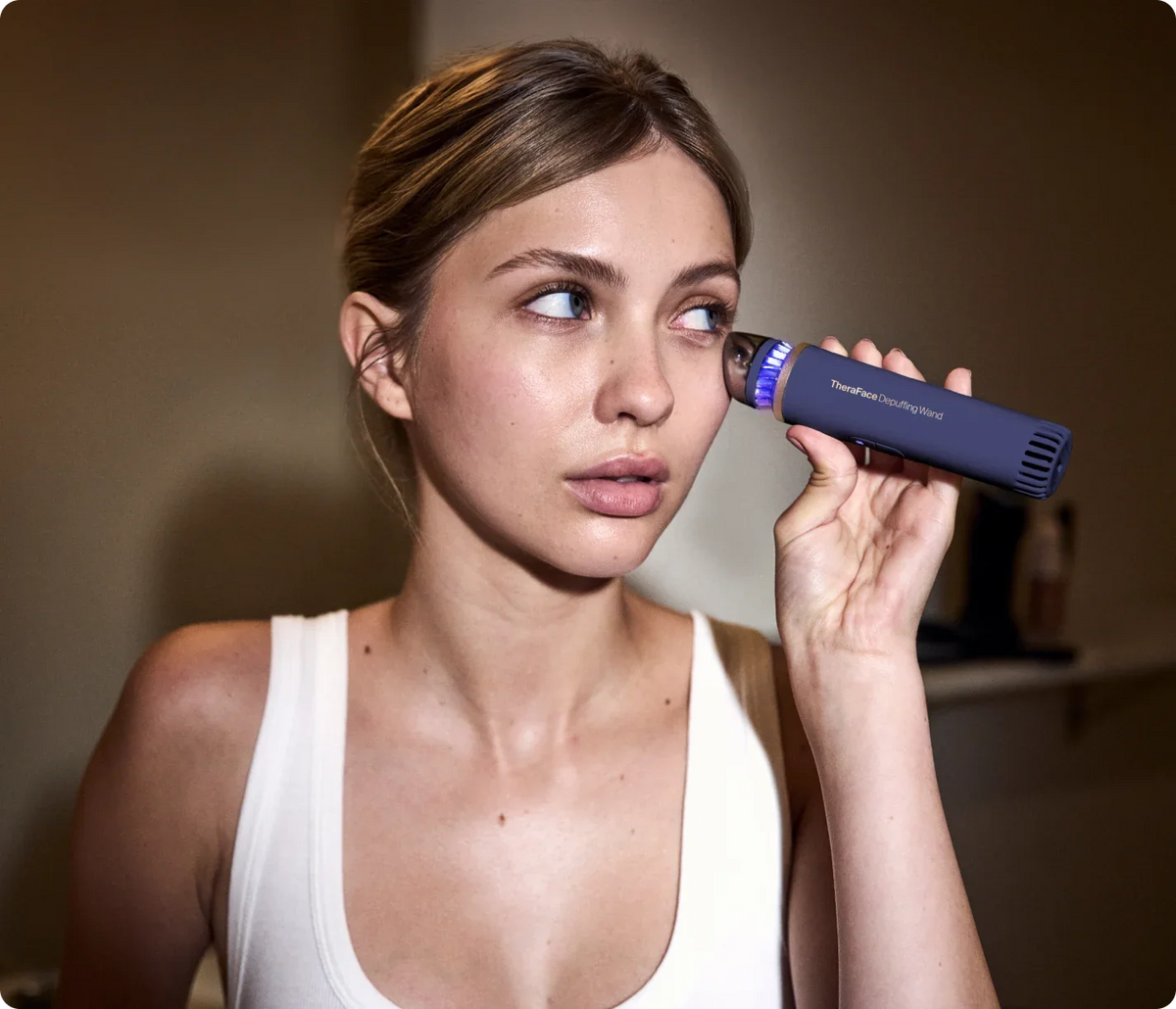 Therabody TheraFace Depuffing Wand Hot & Cold Facial Tool - Indigo