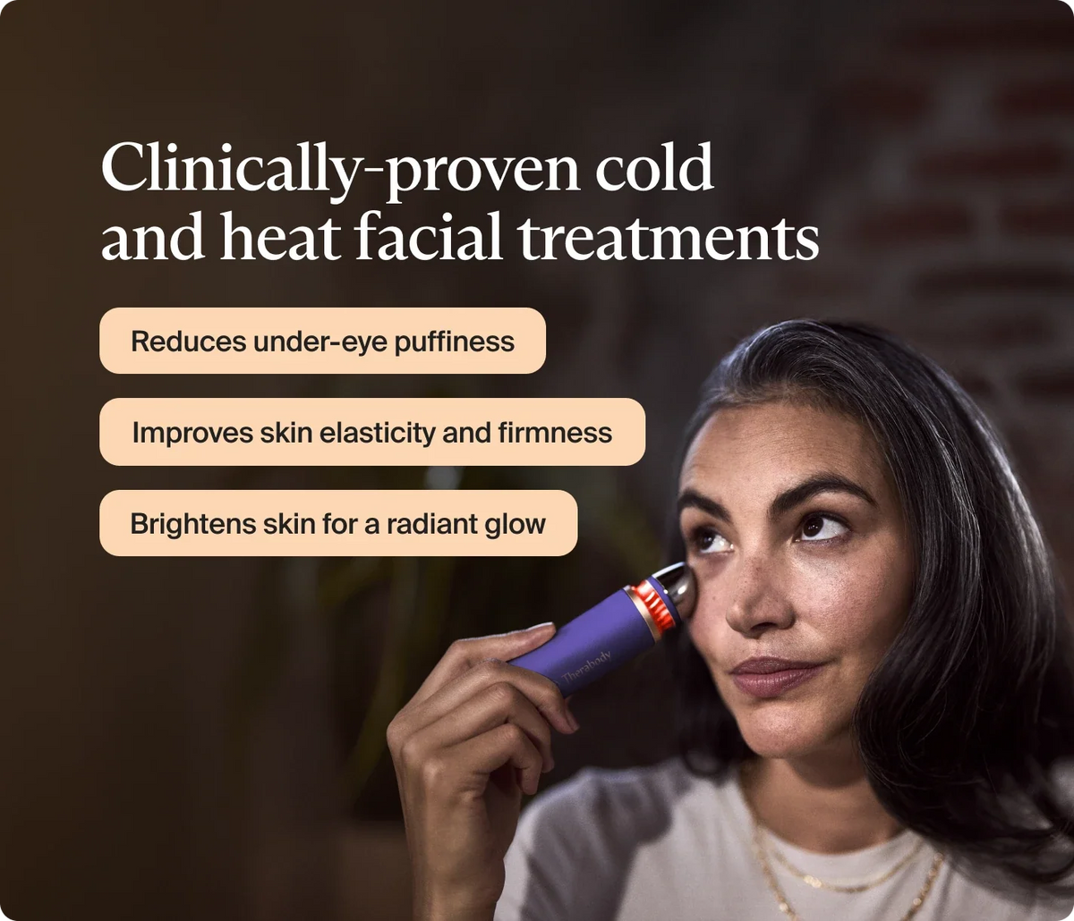 Therabody TheraFace Depuffing Wand Hot & Cold Facial Tool - Indigo