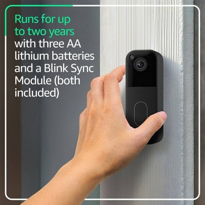 Blink Video Doorbell HD Wireless Smart Doorbell System with Sync Module Core - Black