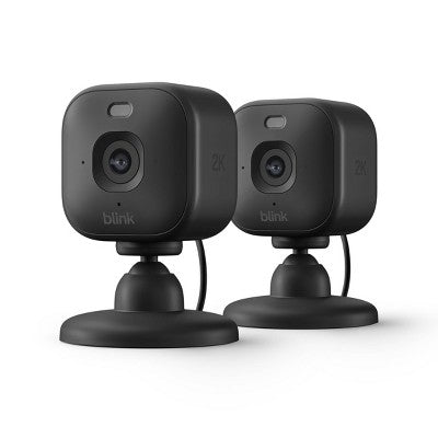 Blink Mini 2K+ Plug-In Indoor Security Camera - 2 Cameras - Black