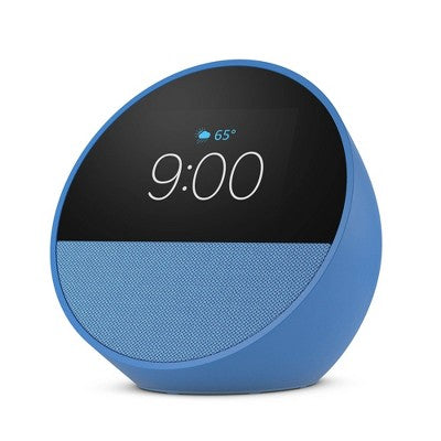 Amazon Echo Spot 2024 Smart Alarm Clock with Alexa - Ocean Blue