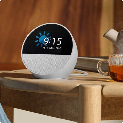 Amazon Echo Spot 2024 Smart Alarm Clock with Alexa - Black