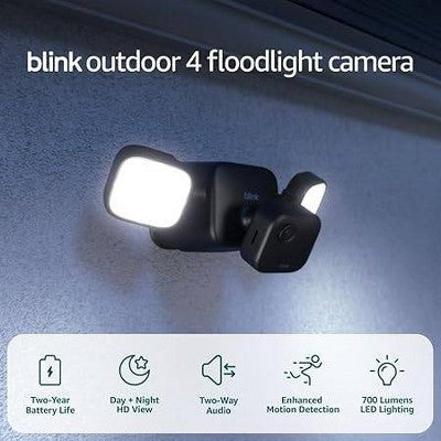 Blink Outdoor 4 Floodlight Wireless Smart Security Camera 700 Lumens - 1 Camera System