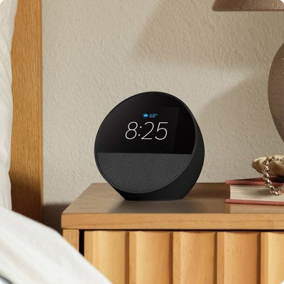 Amazon Echo Spot 2024 Smart Alarm Clock with Alexa - Black