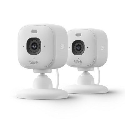 Blink Mini 2K+ Plug-In Indoor Security Camera - 2 Cameras - White