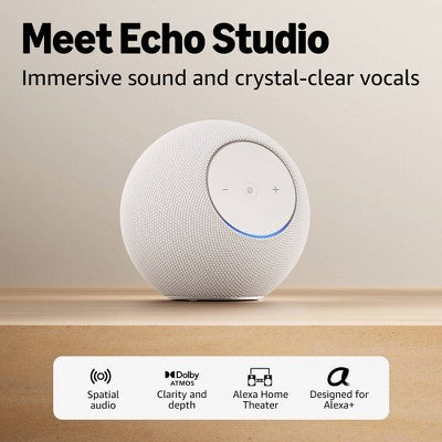 Amazon Echo Studio Smart Speaker with Spatial Audio, Dolby Atmos & Alexa+ - Graphite
