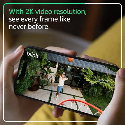 Blink Outdoor 2K+ Wireless Smart Security Camera - 2 Camera System - White