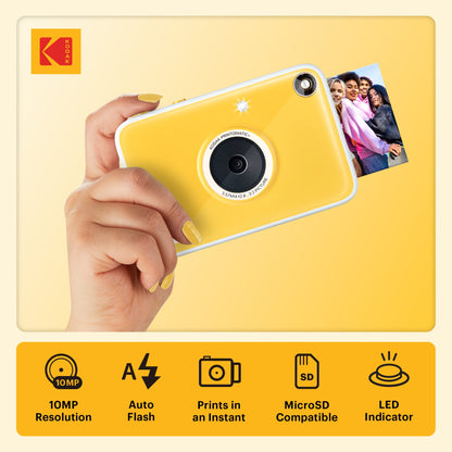 Kodak Printomatic+ Instant Print Digital Camera - Yellow