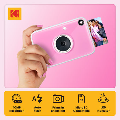 Kodak Printomatic+ Instant Print Digital Camera - Pink